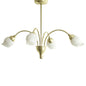 Diyas Rimini 51cm  4 Light G9 Satin Brass/Opal Glass Ceiling Pendant Light Fitting