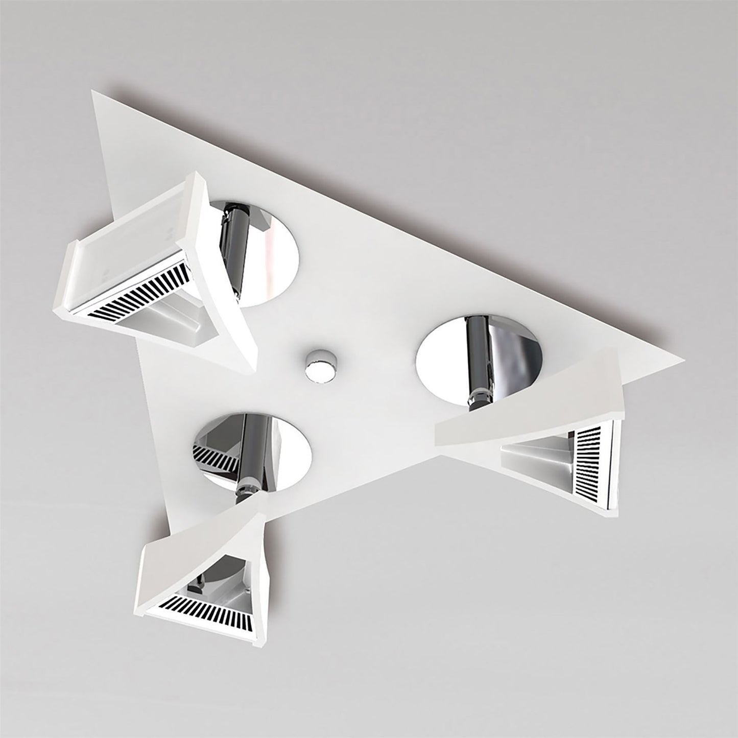 Mantra Fusion Filippo Spot Light 3 Light LED Triangular 5W 3000K, 1300lm, Matt White/Polished Chrome, 3yrs Warranty