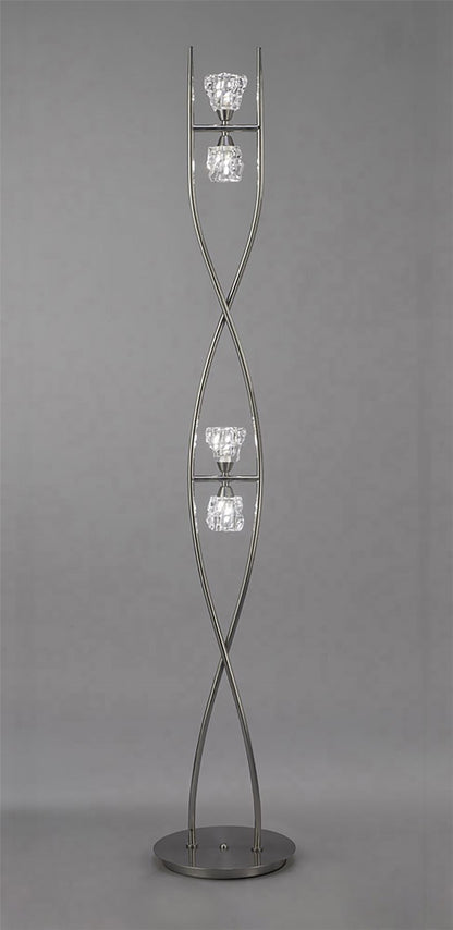 Mantra M3758 Iku Floor Lamp 4 Light G9, Satin Nickel