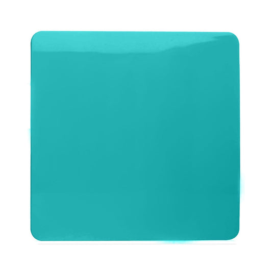 Trendi Artistic Modern Glossy Tactile Single Blanking Plate Bright Teal