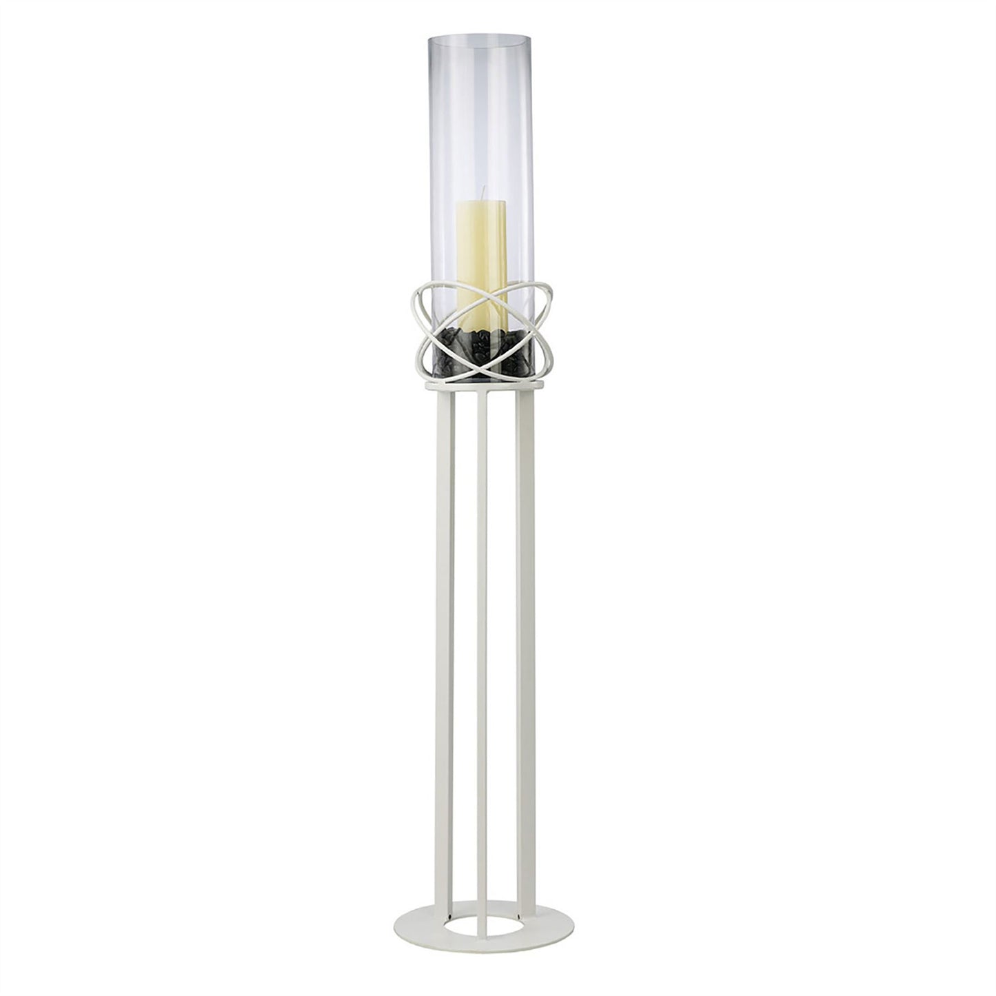 Diyas Home (DH) Oriana Floor Lamp Candle Holder 96Cm White/Clear Glass