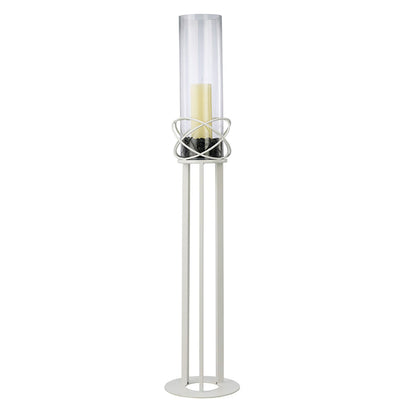 Diyas Home (DH) Oriana Floor Lamp Candle Holder 96Cm White/Clear Glass