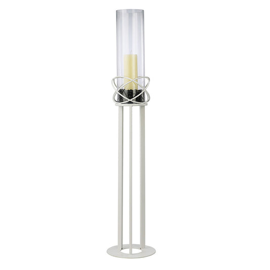 Diyas Home (DH) Oriana Floor Lamp Candle Holder 96Cm White/Clear Glass
