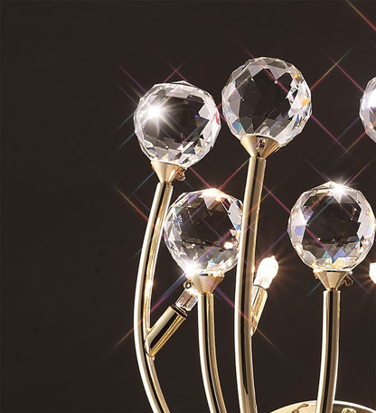 Diyas Xeena Wall Light Switched 3 Light G4 French Gold/Crystal, NOT LED/CFL Compatible