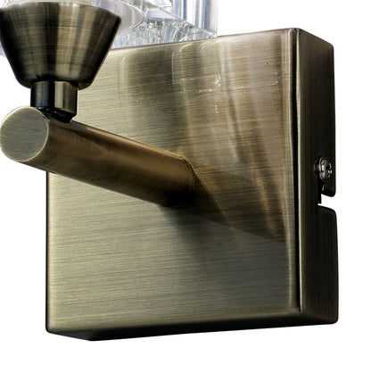 Mantra Cuadrax Wall Switched 1 Light G9, Antique Brass