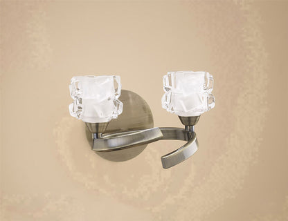 Mantra Ice Wall Light Switched 2 Light G9 ECO, Antique Brass