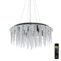 Diyas Tropez 65cm Flat  8 Lightwith RGB LEDs and Remote Control Polished Chrome/Glass Ceiling Pendant Light Fitting