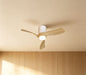 Nemo II XS 72cm 15W LED Dimmable Ceiling Light With Built-In 26W DC Fan, 3000-5000K Remote Control, 3000lm, Wood/White Ceramic, 5yrs Warranty