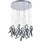 Diyas Class 60cm  Round 20 Light G4 Polished Chrome/Black Glass/Crystal, NOT LED/CFL Compatible Ceiling Pendant Light Fitting