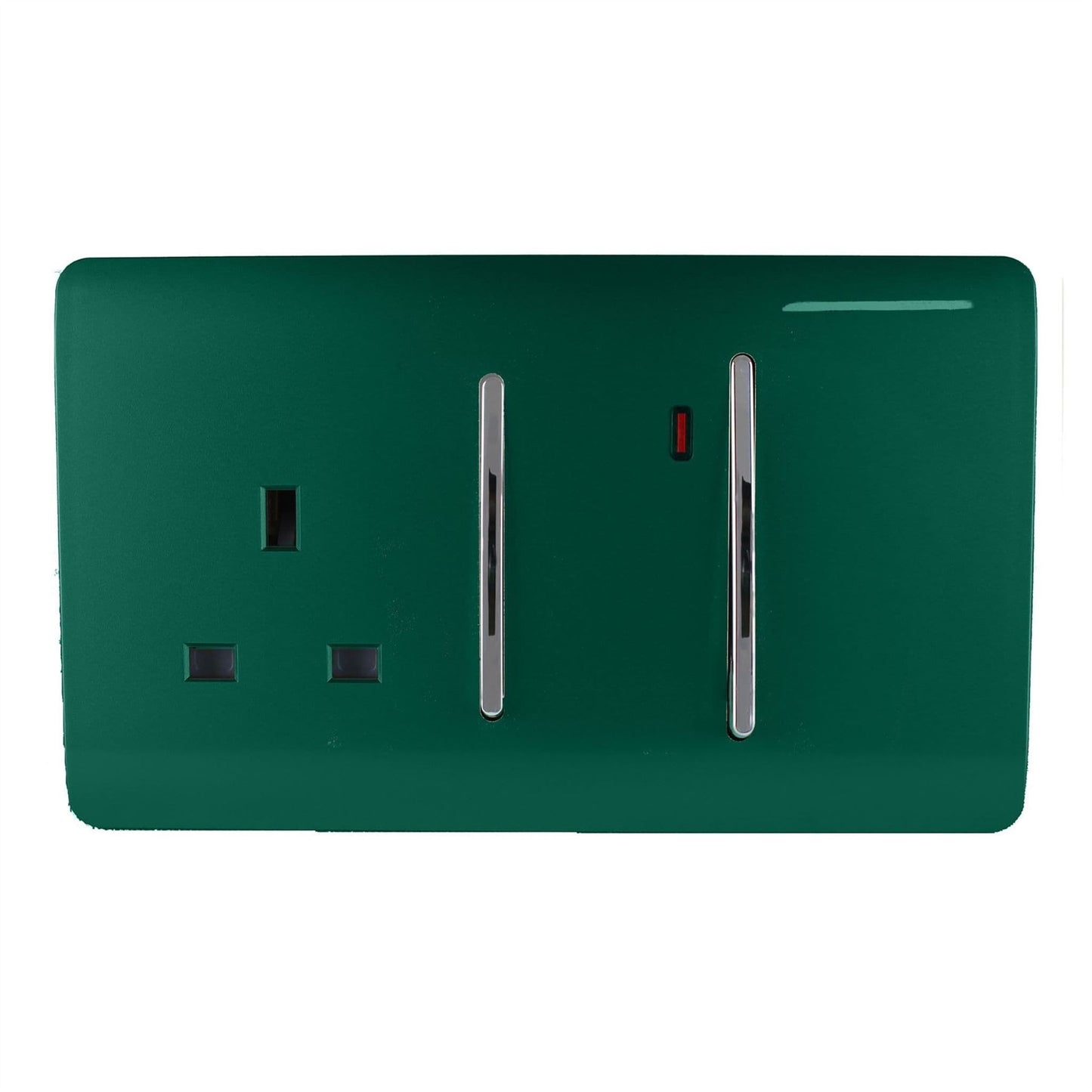 Trendi Artistic Modern Glossy 45 A Cooker Switch & Plug Socket Inc Neon Insert Dark Green