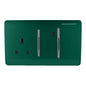 Trendi Artistic Modern Glossy 45 A Cooker Switch & Plug Socket Inc Neon Insert Dark Green