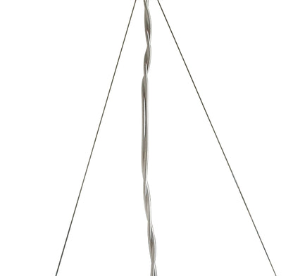 Mantra Lucca Linear Pendant 2 Arm 4 Light E27 Line, Polished Chrome with White Shades & Clear Crystal