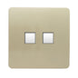 Trendi Switch 2 Gang RJ45 Cat 6 Modern Designer PC Ethernet Socket in Champagne Gold