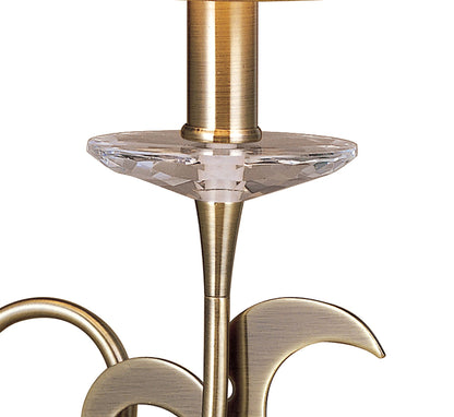 Mantra Acanto Table Lamp 1 Light E14, Antique Brass with Amber Cream Shade