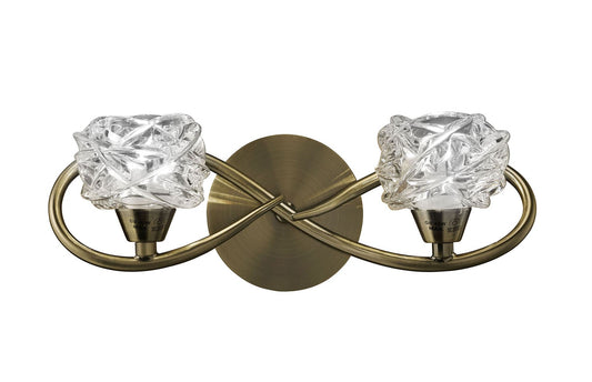 Mantra Maremagnum Wall Light Switched 2 Light G9, Antique Brass