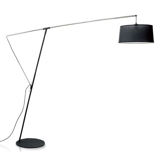 Mantra M4968 Nordica Floor Lamp E27 with Black Shade, Black/Polished Chrome - M4968/WS
