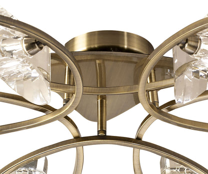 Mantra Kromo 79cm Ceiling 6 Light G9, Antique Brass