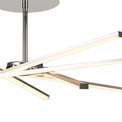 Mantra Star LED Star Semi Flush, 42W LED, 3000K, 3700lm, Silver/Frosted Acrylic/Polishde Chrome, 3yrs Warranty Ceiling