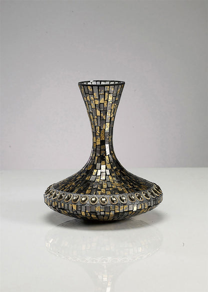 Diyas Home (DH) Almira Mosaic Grecian Vase Medium Brown/French Gold Mosaic