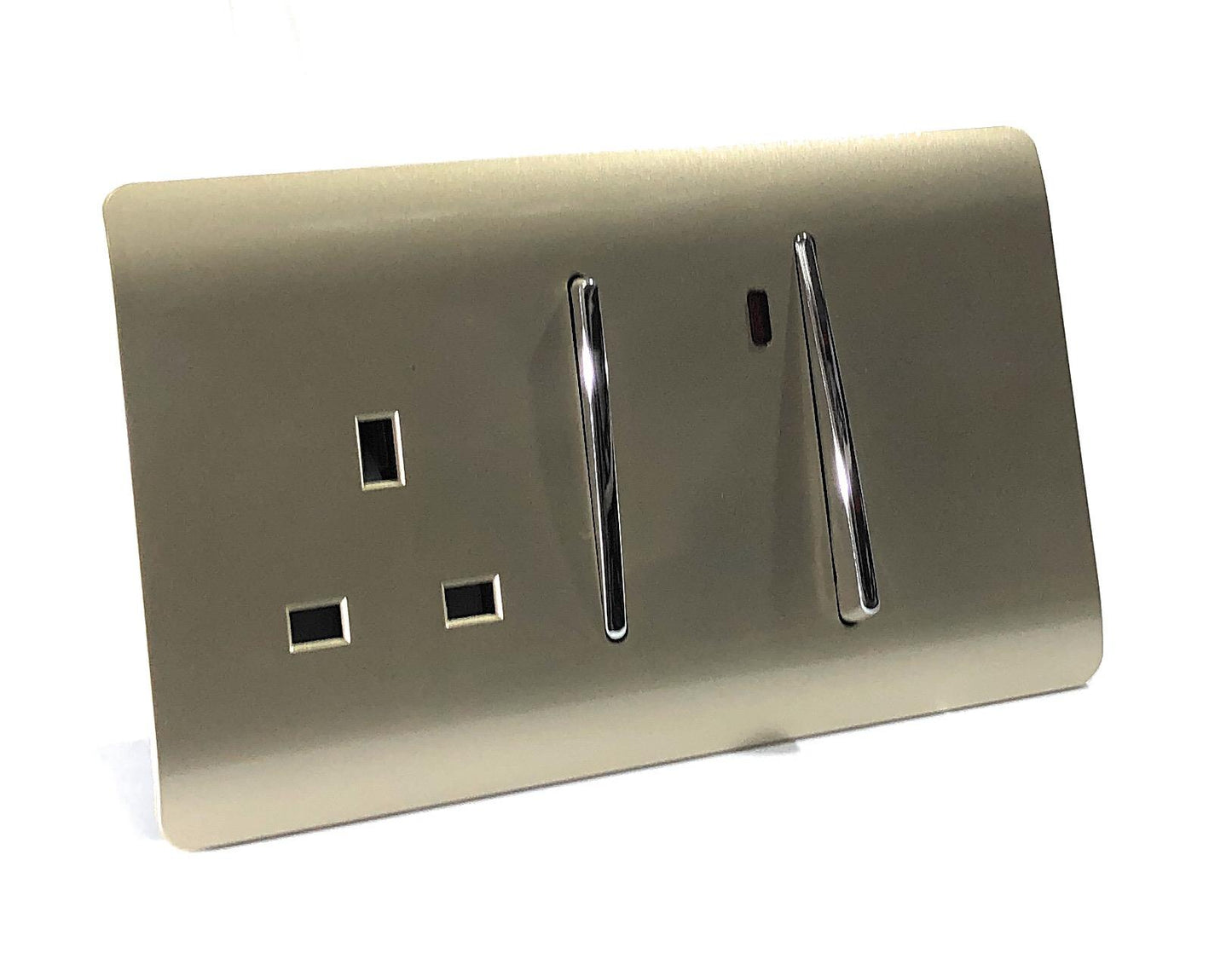 Trendi Artistic Modern 45 A Cooker Switch Inc Plug Socket & Neon Insert Gold