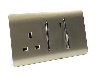 Trendi Artistic Modern 45 A Cooker Switch Inc Plug Socket & Neon Insert Gold