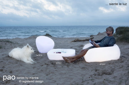 Mantra Pao Chair Round Rechargeable LED RGB Outdoor, 170lm, Opal White, 3yrs Warranty Furniture