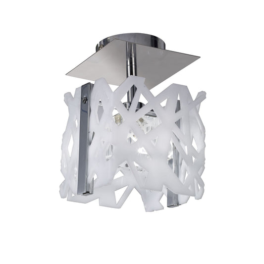 Mantra Tokio Square Ceiling 1 Light G9, Gloss White/Polished Chrome