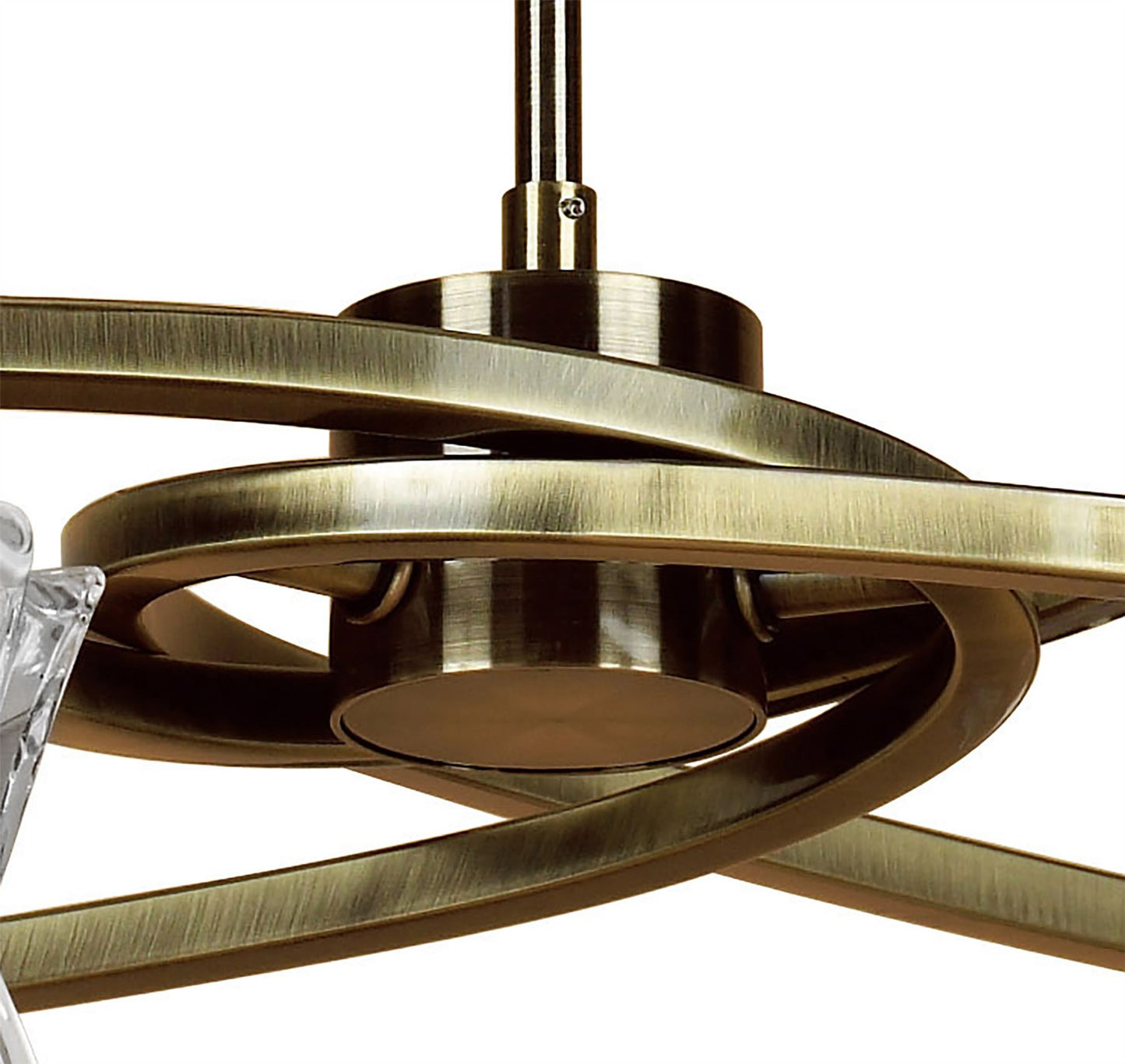 Mantra Alaska GU10 64cm Pendant Convertible To Semi Flush 6 Light L1/SGU10, Antique Brass, CFL Lamps INCLUDED