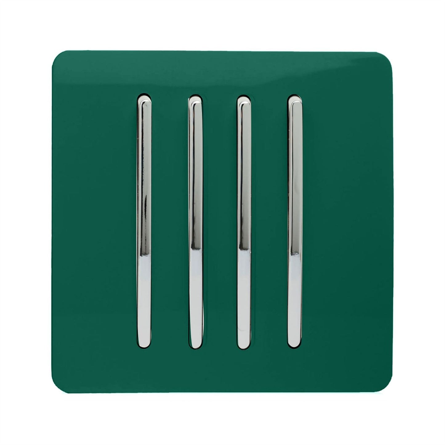 Trendi 4 Gang 2 Way Artistic Modern Glossy 10 Amp Rocker Tactile Light Switch Dark Green