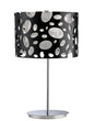 Mantra Lupin Table Lamp 1 Light E27, Gloss Black/White Acrylic/Polished Chrome, CFL Lamps INCLUDED