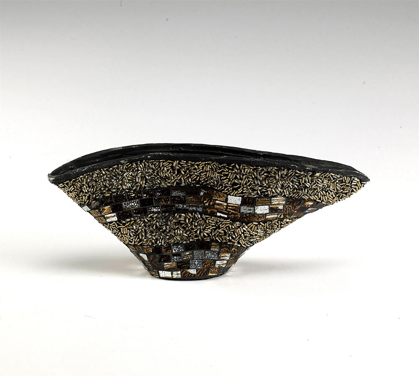 Diyas Home (DH) Ira Mosaic Warped Vase Large Brown/French Gold Mosaic