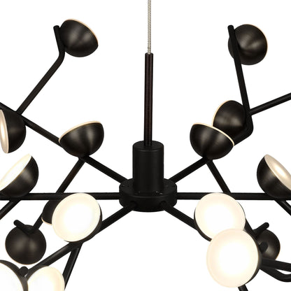 Mantra Adn 36 Light Pendant, Round 74cm, 100W LED, 3000K, 7250lm, Black, 3yrs Warranty