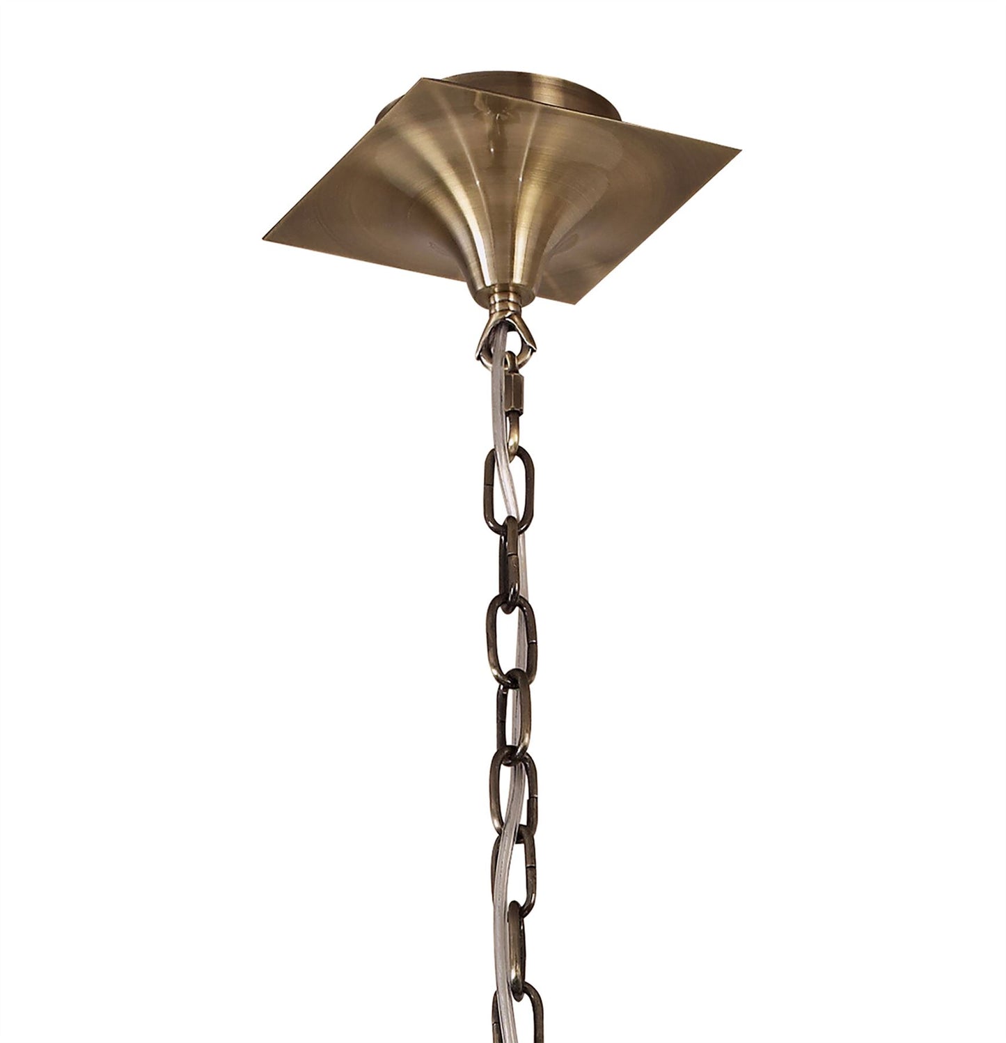 Mantra Akira 54cm Pendant 3 Light E14, Antique Brass with Cream Shades