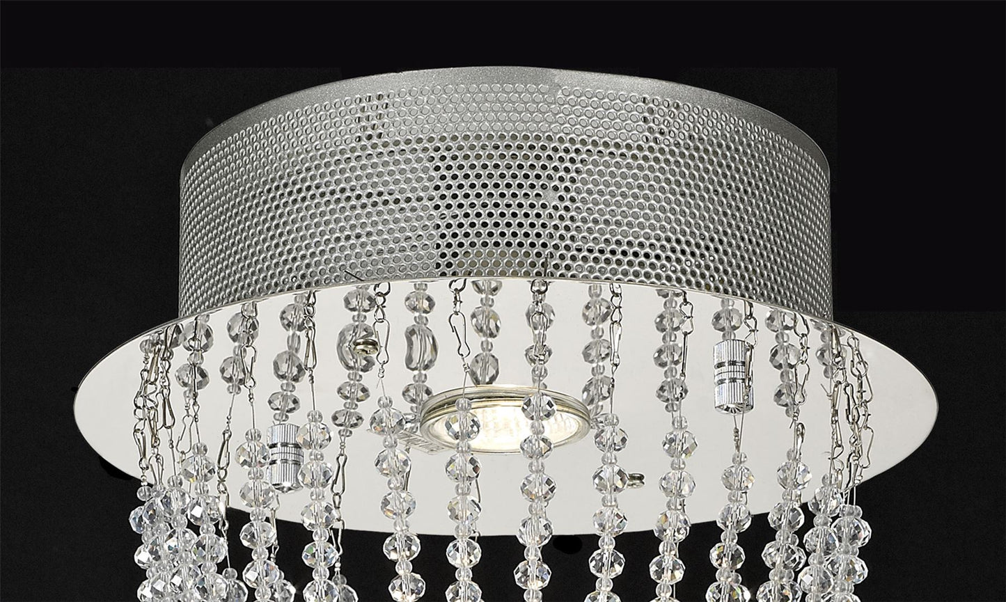 Diyas Camilla 25cm  Round 1 Light GU10 Polished Chrome/Crystal Ceiling Light Fitting