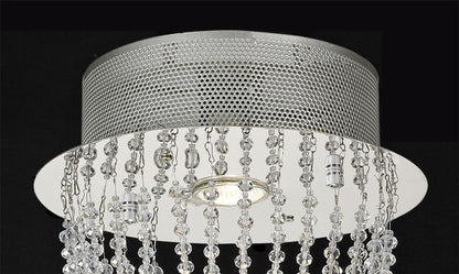 Diyas Camilla 25cm  Round 1 Light GU10 Polished Chrome/Crystal Ceiling Light Fitting