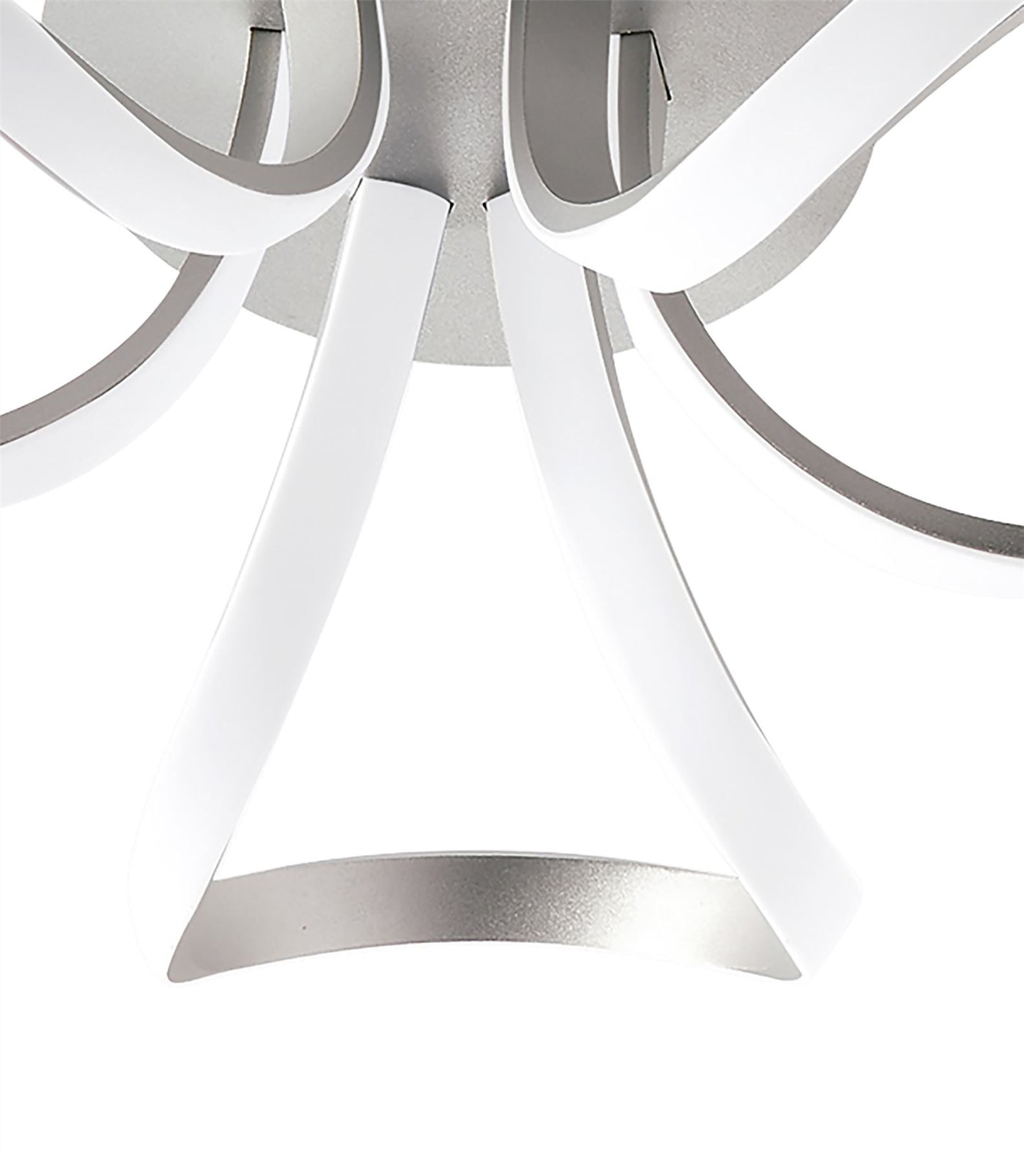 Mantra M4994 Knot Dimmable Ceiling 48cm Round 36W LED 3 Looped Arms 3000K, Silver/Frosted Acrylic - M4994 Ceiling