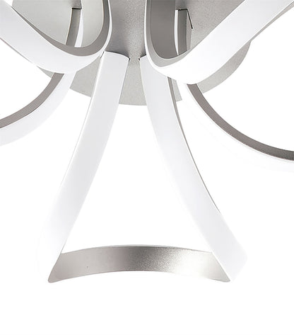 Mantra M4994 Knot Dimmable Ceiling 48cm Round 36W LED 3 Looped Arms 3000K, Silver/Frosted Acrylic - M4994 Ceiling