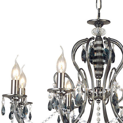 Diyas Luna 77cm Crystal  8 Light E14 Black Chrome/Crystal Ceiling Light Fitting