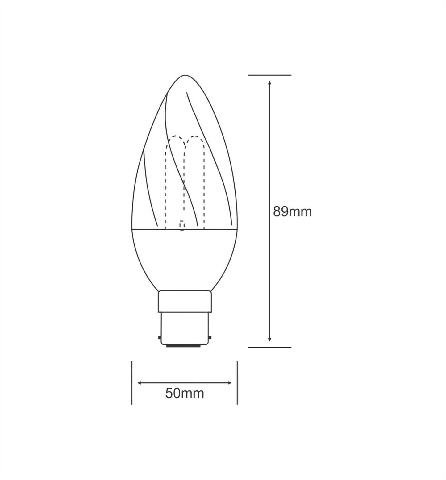 Luxram Extra Mini Sup Twisted Candle Extra Mini Supreme Twisted Candle B22 7W 2700K Compact Fluorescent Compact