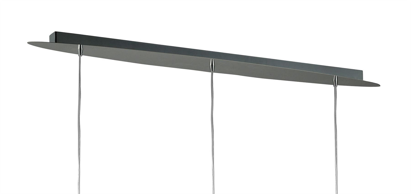 Mantra M3855 Tiffany Linear Pendant 3+3 Light E27+G9 Line, Polished Chrome with White Shades & Clear Crystal