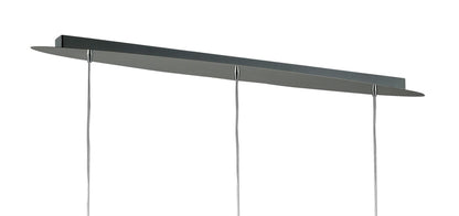 Mantra M3855 Tiffany Linear Pendant 3+3 Light E27+G9 Line, Polished Chrome with White Shades & Clear Crystal