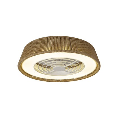 Polinesia Rope 57.5cm 55W LED Dimmable Ceiling Light With Built-In 25W DC Reversible Fan, Beige Oscu, 3800lm, 5yrs Warranty