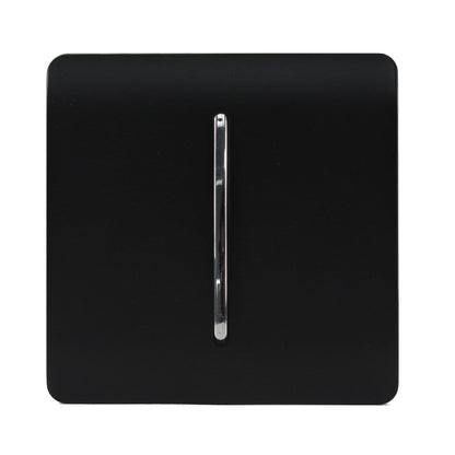 Trendi 1 Gang 2 Way 10 Amp Rocker Light Switch Matt Black Soft Touch