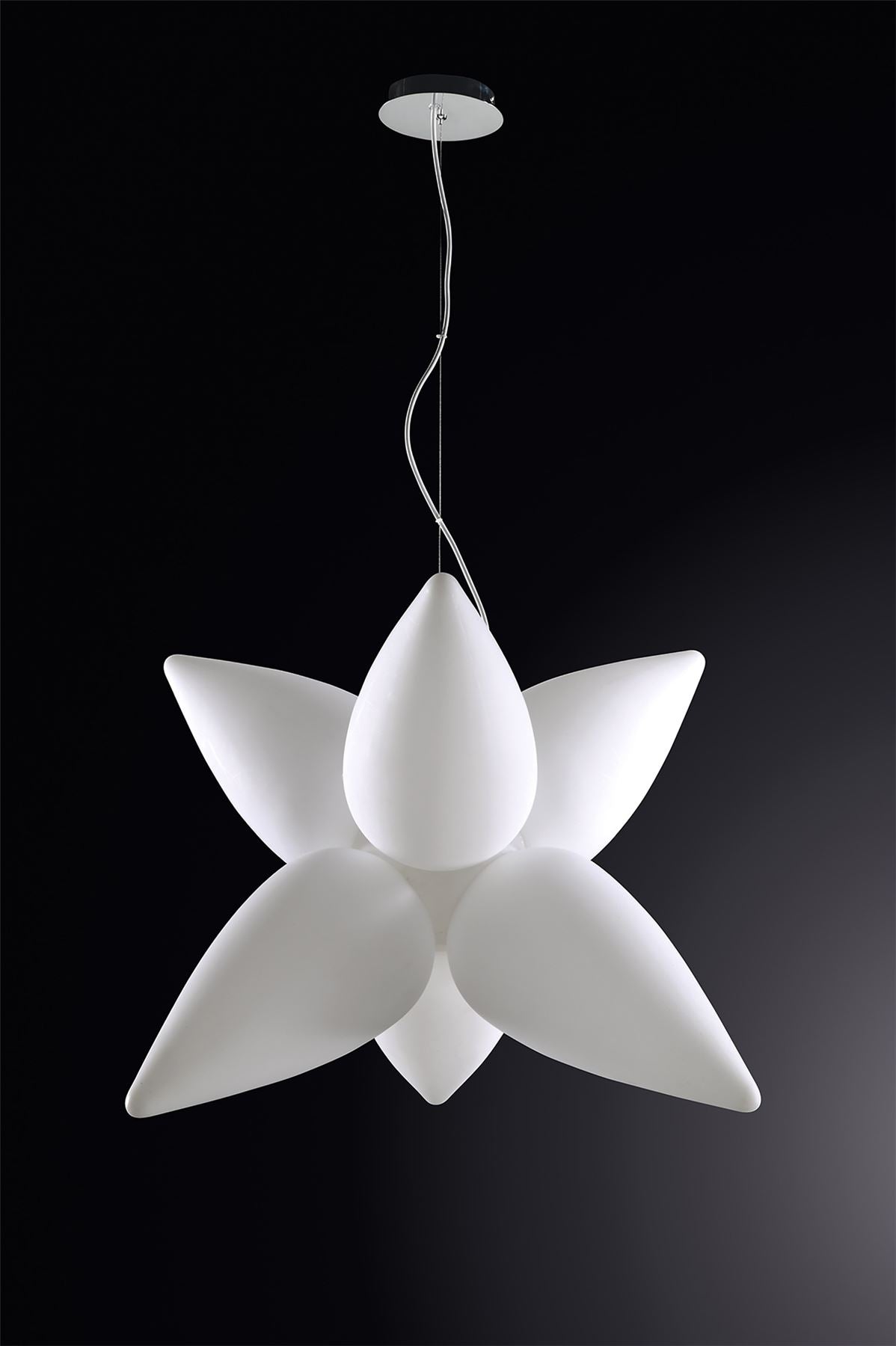 Mantra M1492 Palma Pendant 6 Light E27 Outdoor IP44, Matt White/Opal White
