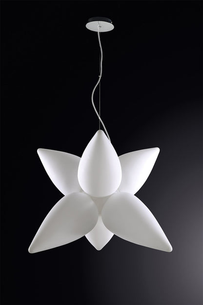 Mantra M1492 Palma Pendant 6 Light E27 Outdoor IP44, Matt White/Opal White