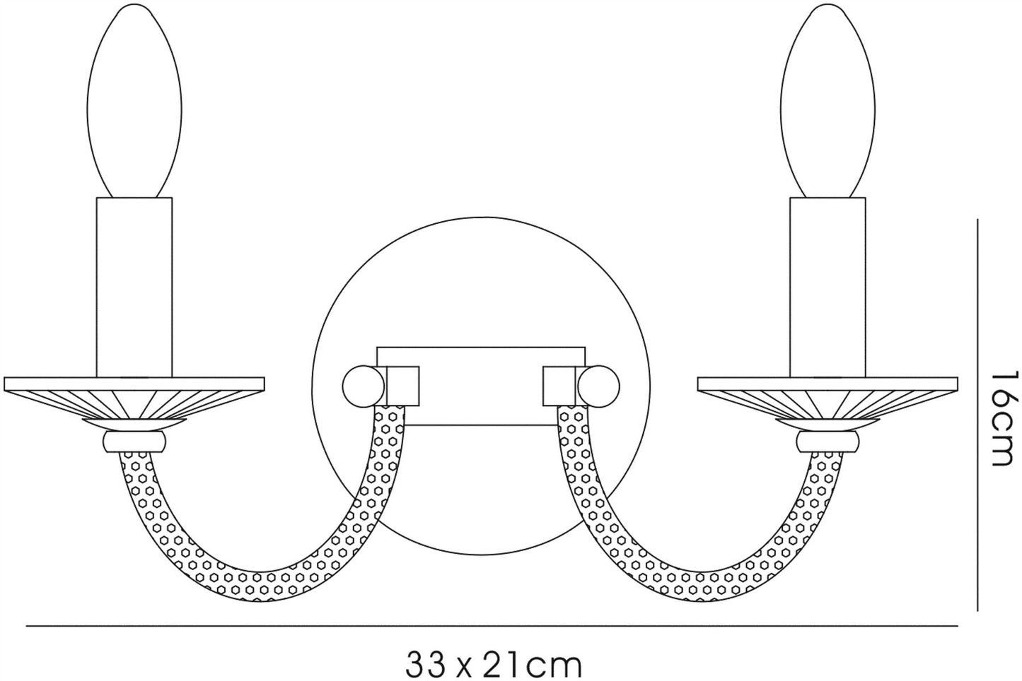 Diyas Elena Wall Light Switched 2 Light E14 Black Chrome/Crystal