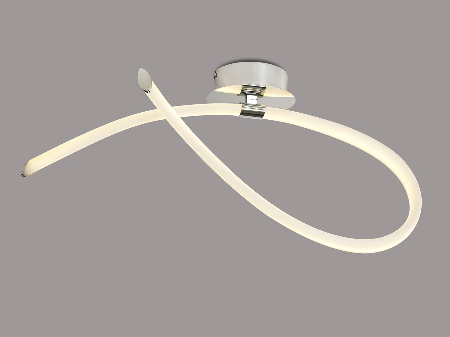 Mantra Armonia Semi Flush Medium Loop, 25W LED, 3000K, 1875lm, Polished Chrome/Frosted Acrylic, 3yrs Warranty Ceiling