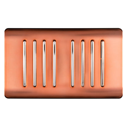 Trendi Artistic Modern Glossy 8 Gang 2 Way Rocker  Double Plate Tactile Light Switch Copper