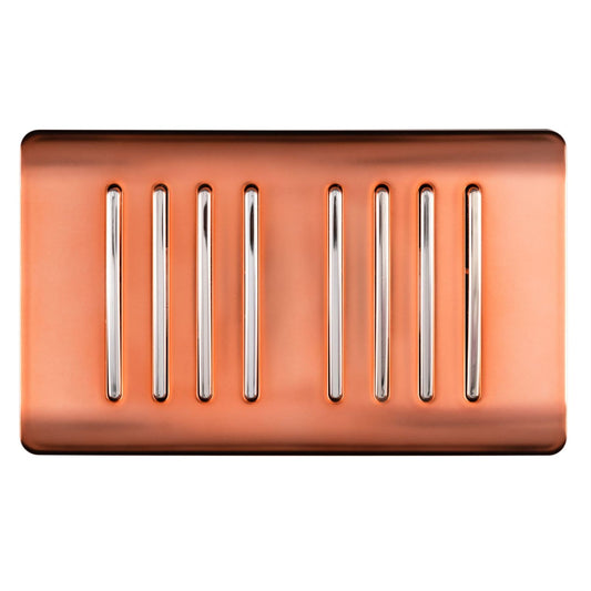 Trendi Artistic Modern Glossy 8 Gang 2 Way Rocker  Double Plate Tactile Light Switch Copper