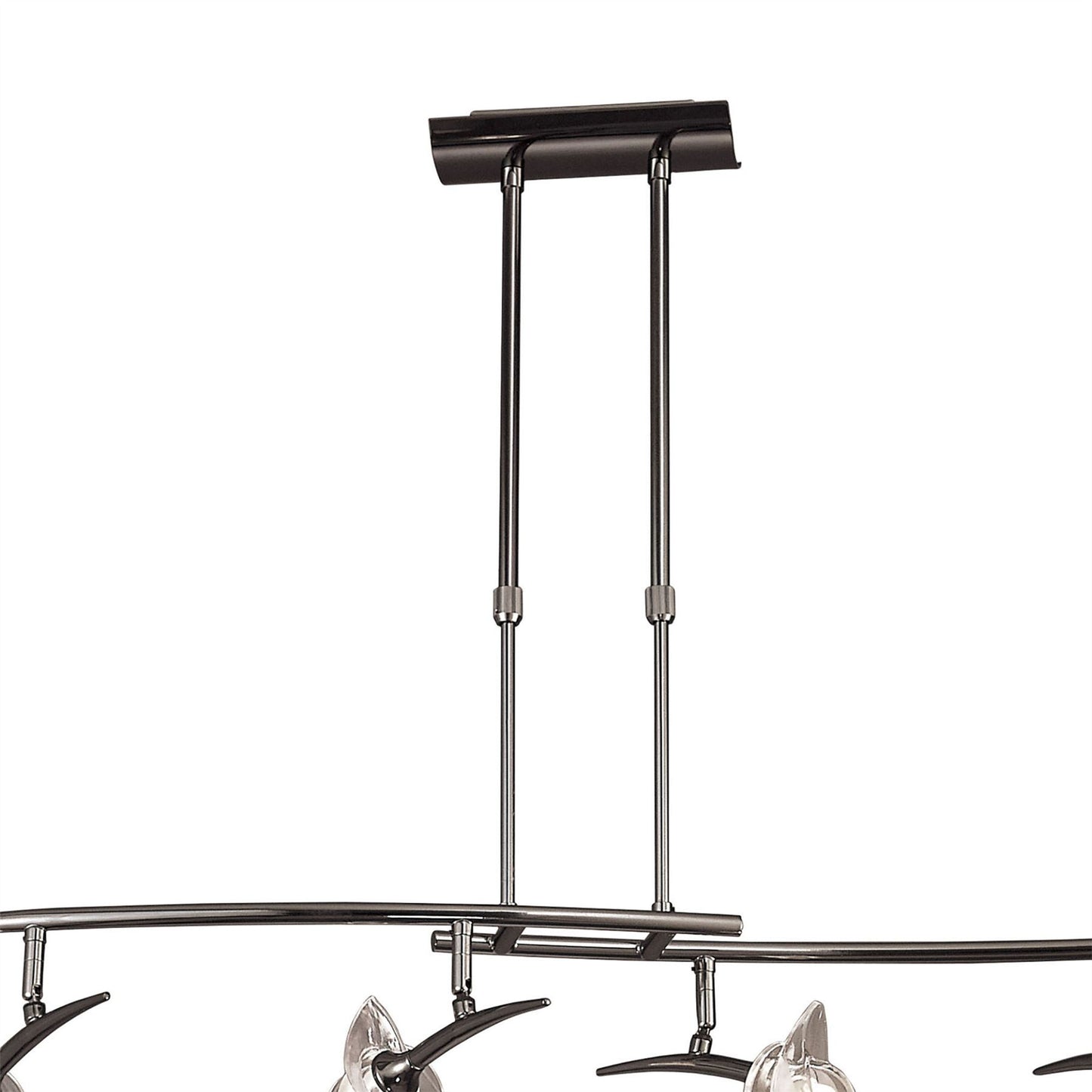 Mantra Flavia Telescopic Linear Pendant 4 Light G9 with Adjustable Heads, Black Chrome
